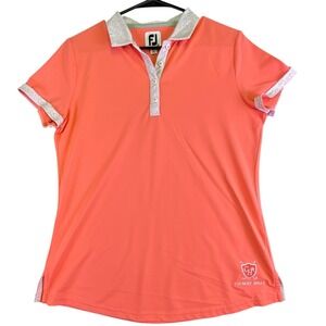 FootJoy Polo Shirt Women's Medium Colbert Hills Golf Pink Activewear Performance